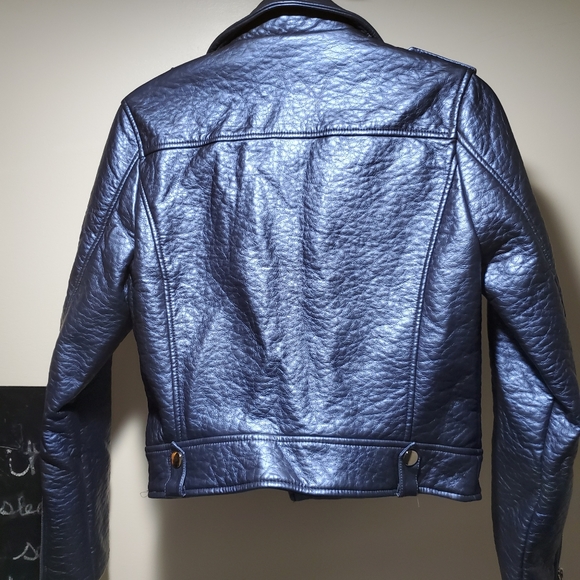 Forever 21 - Pleather Blue Jacket - Picture 2 of 4